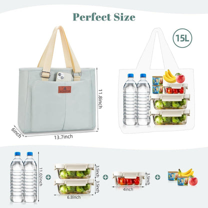 Lunchtasche isoliert 15L – Grün für Arbeit, Picknick & Reisen