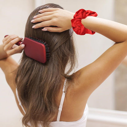 4er Set rote Haargummis Samt Scrunchies Pferdeschwanzhalter für Damen Mädchen