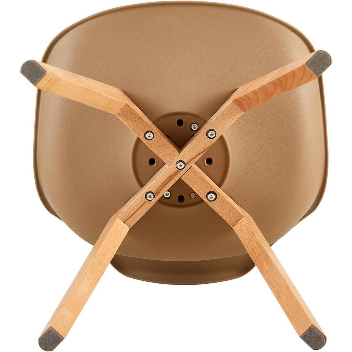 Esszimmergruppe 110cm Esstisch mit 4 Stühlen Weiß/Khaki