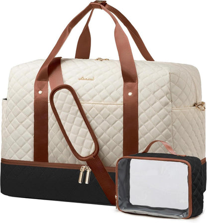 Weekender Reisetasche mit Schuhfach für Damen, Sporttasche Handgepäck