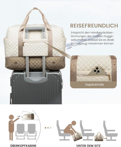 Reisetasche Damen Weekender Sporttasche Schuhfach Handgepäck Flugzeug