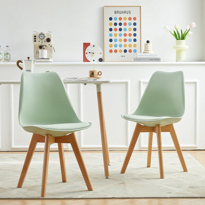 Esszimmergruppe 110cm Tisch mit 2 Eiscreme-Grün Stühlen