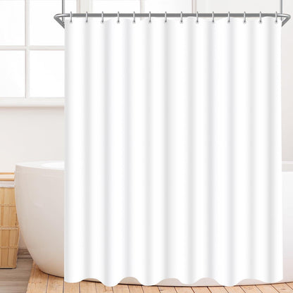 Duschvorhang 300x200cm Reinweiß mit Haken & Antischimmel Beschichtung