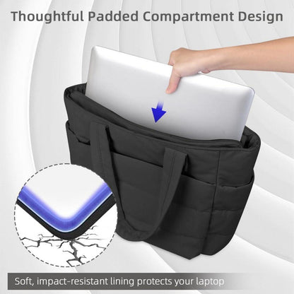 Aucuu Puffer Schultertasche Damen - Multifunktionale Umhängetasche mit Laptopfach