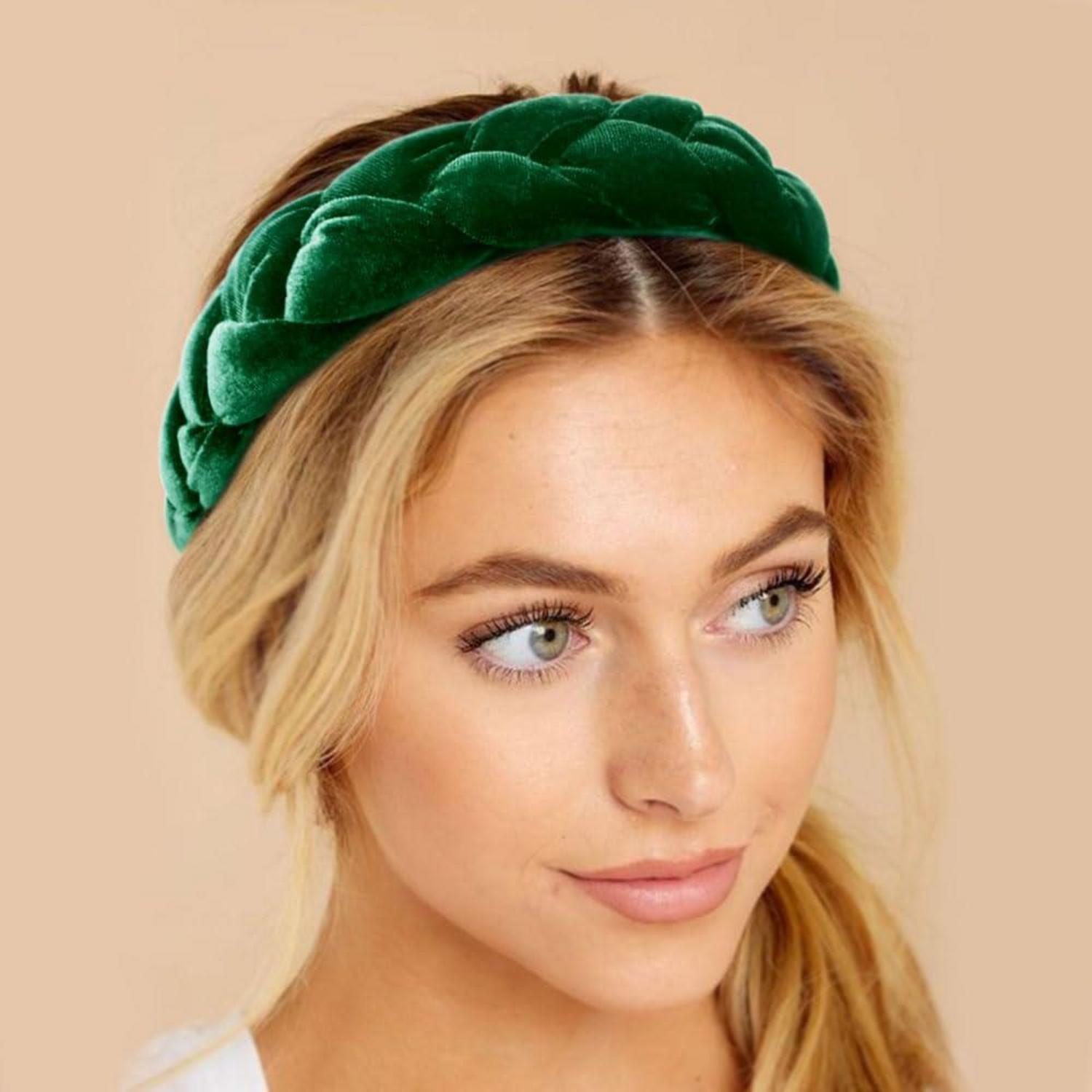Geflochtene Stirnbänder Damen Samt Haarreif Elastisch Criss Cross
