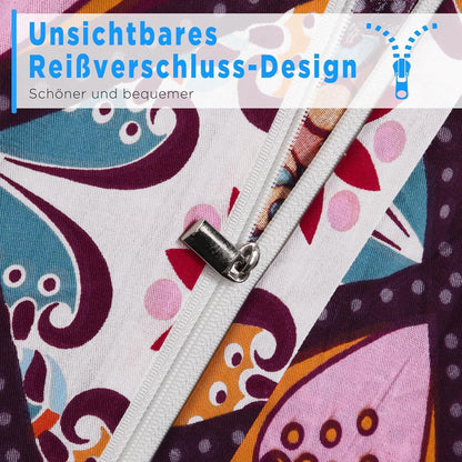 Bettwäsche-Set 135x200 Baumwolle, Bunt Böhmisch Paisley, 4-teilig