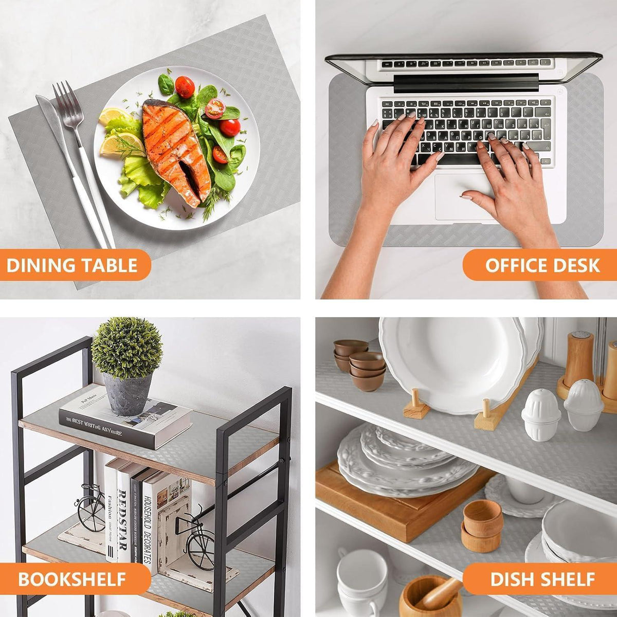 Schubladenmatte EVA Hellgrau 30x300cm Rutschfest Wasserdicht