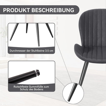 Esszimmerstühle Set Dunkelgrau – Ergonomisch & Robust