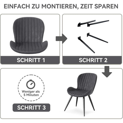 Esszimmerstühle Set Dunkelgrau – Ergonomisch & Robust