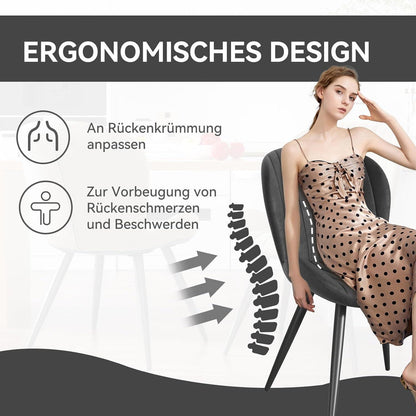 Esszimmerstühle 6er Set – Ergonomisch & Wasserdicht Schwarz