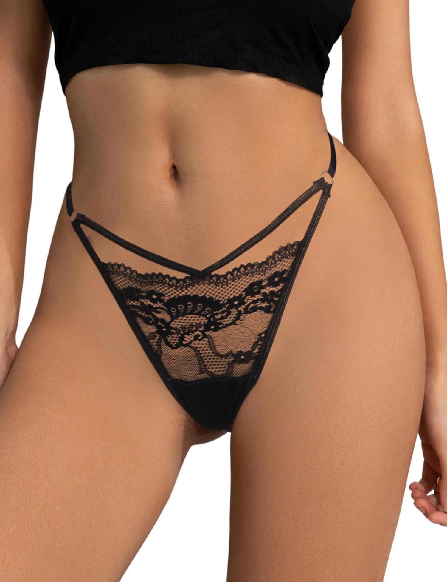 Micro String Tanga Damen Sexy Spitze G-String XL Schwarz