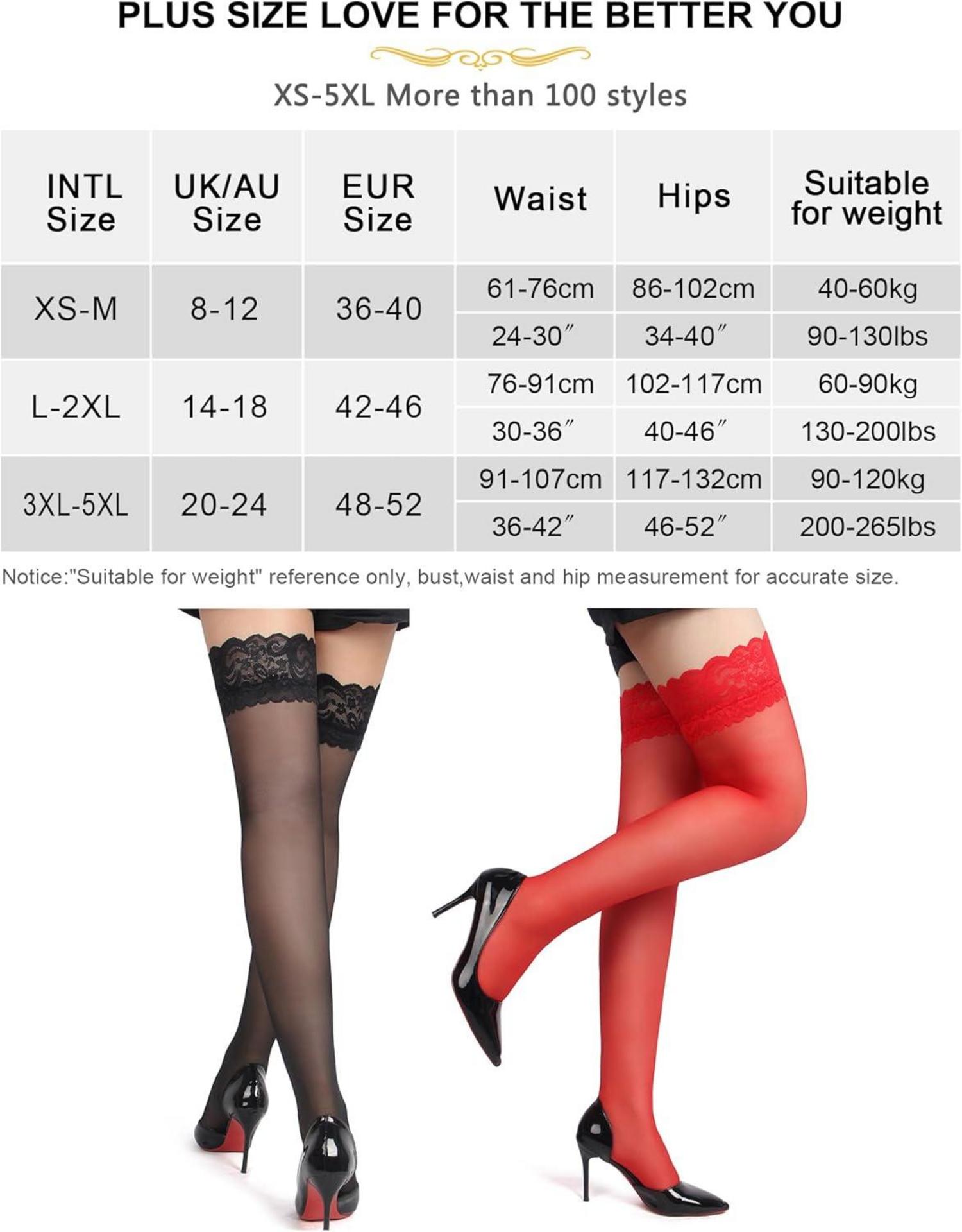 ohyeahlady Damen Strümpfe Große Größen Halterlose Spitzenbund Overknees