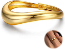 Adramata Ring Silber 925 Damen 14K Vergoldet Verstellbar Frauen