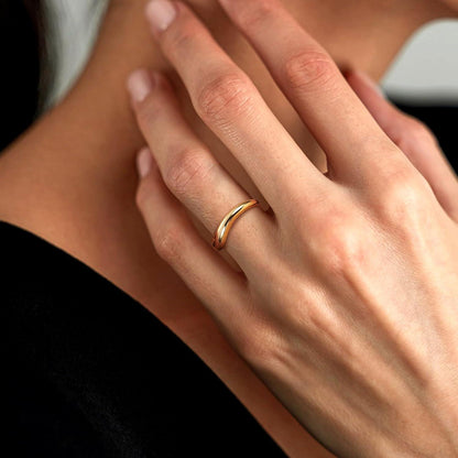 Adramata Ring Silber 925 Damen 14K Vergoldet Verstellbar Frauen