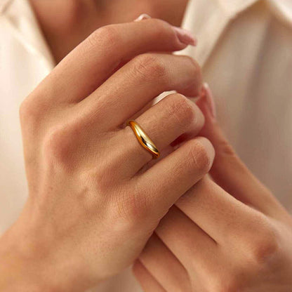 Adramata Ring Silber 925 Damen Rosegold Verstellbarer Wellenring