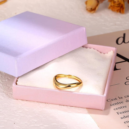 Adramata Ring Silber 925 Damen 14K Vergoldet Verstellbar