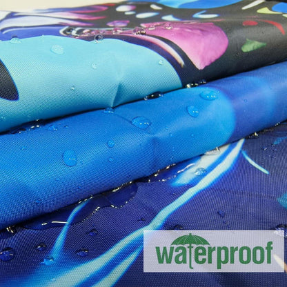 Duschvorhang Blau mit Motiv 150x200 Wasserdicht und Schnell Trocknend