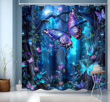 Duschvorhang Blau 200x200 Bunt Motiv Wasserdicht Schnell Trocknend