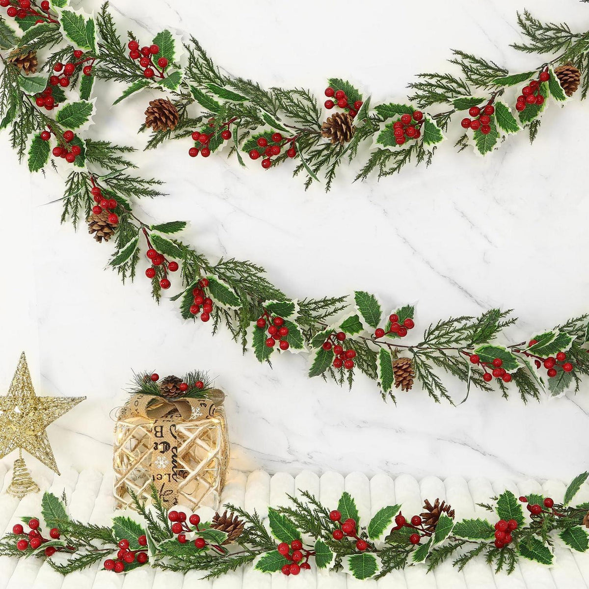 Künstliche Beerengirlande 4m – 2er Set für Weihnachtsdeko