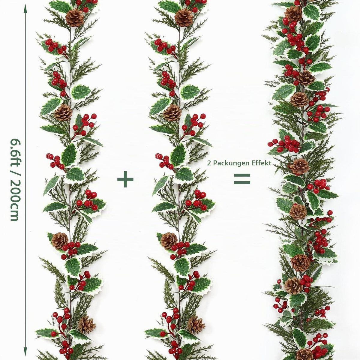 Künstliche Beerengirlande 4m – 2er Set für Weihnachtsdeko