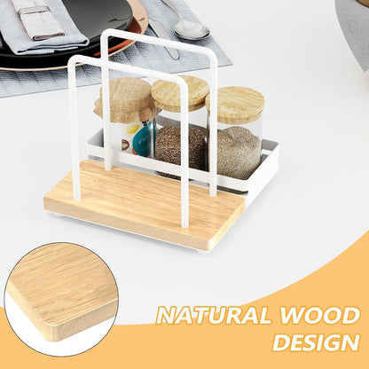 Serviettenhalter Weiß Metall Holz Serviettenspender Caddy