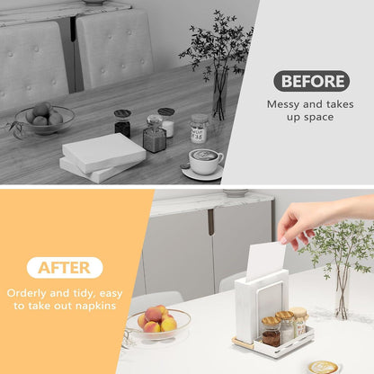 Serviettenhalter Weiß Metall Holz Serviettenhalter Deko Küche Organisator