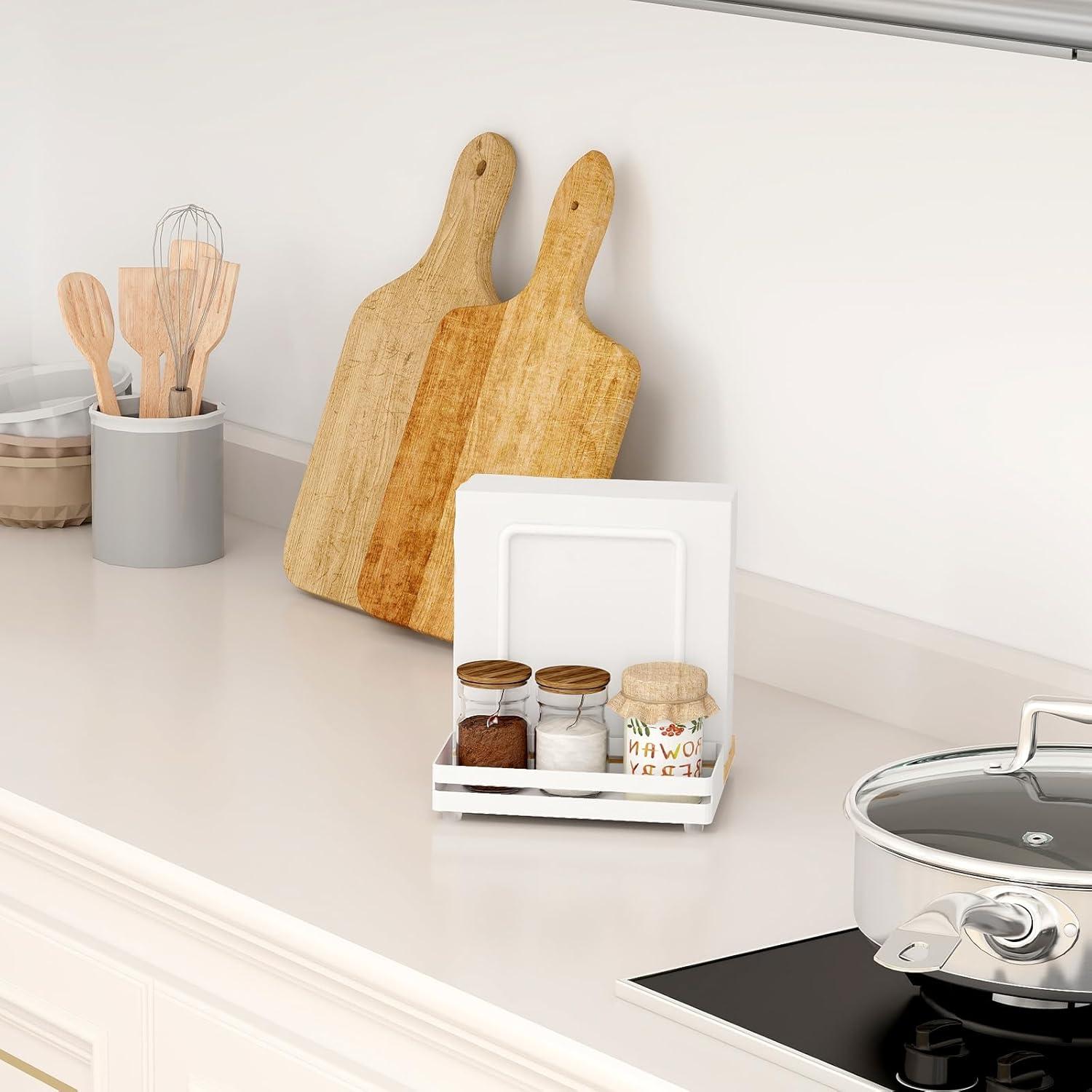 Serviettenhalter Weiß Metall Holz Serviettenhalter Deko Küche Organisator