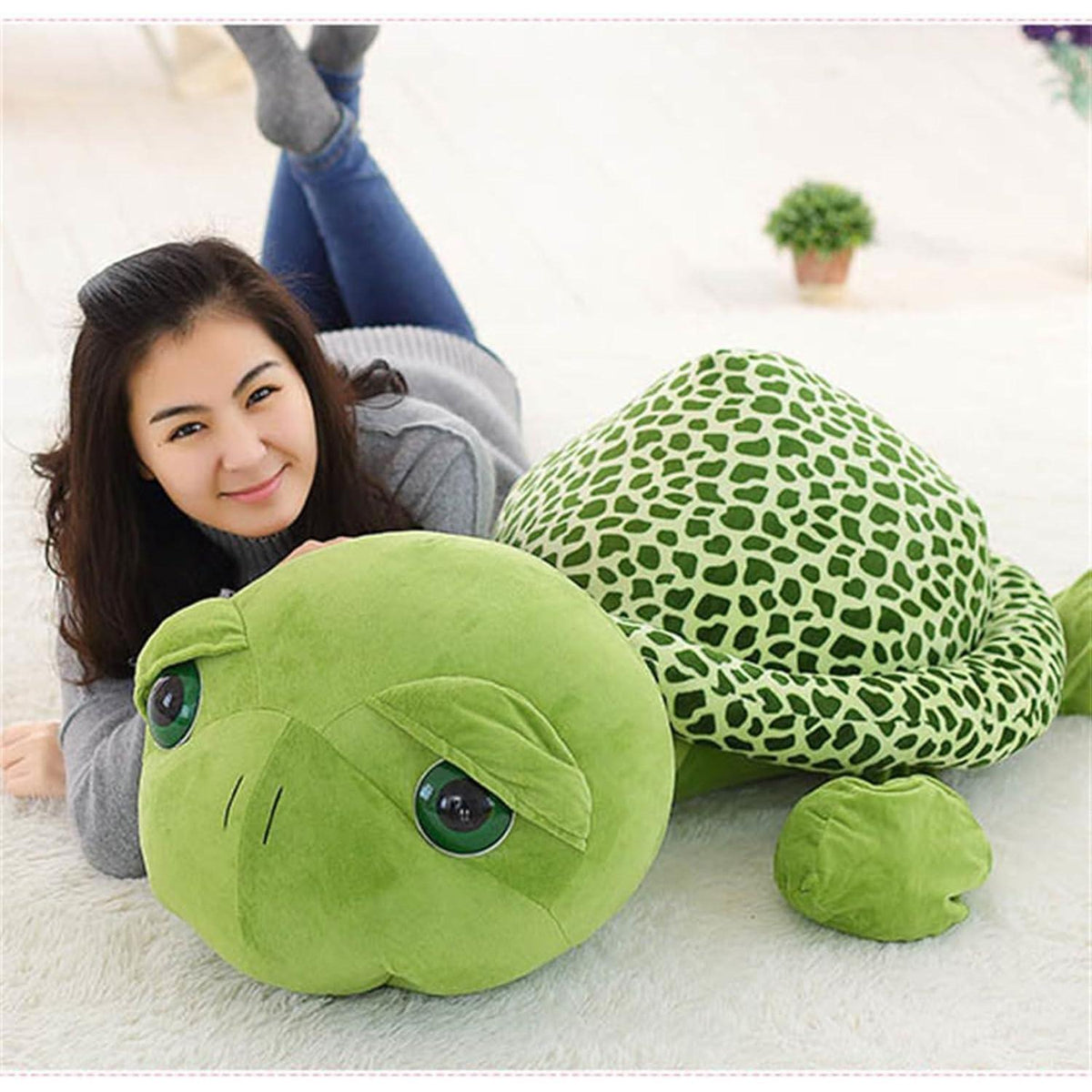 Große Plüsch Schildkröte 100cm - Kuscheltier Geschenk Grün