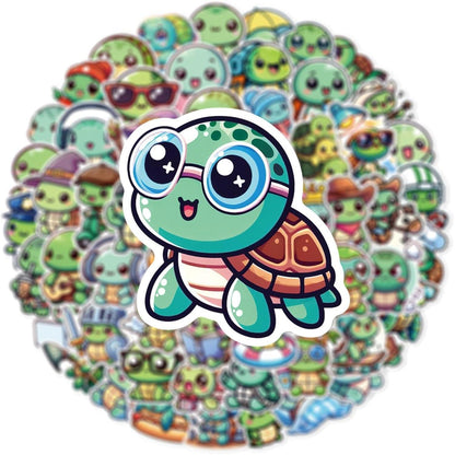 50 Schildkröten Aufkleber Set – Niedliche Deko für Auto, Laptop & mehr