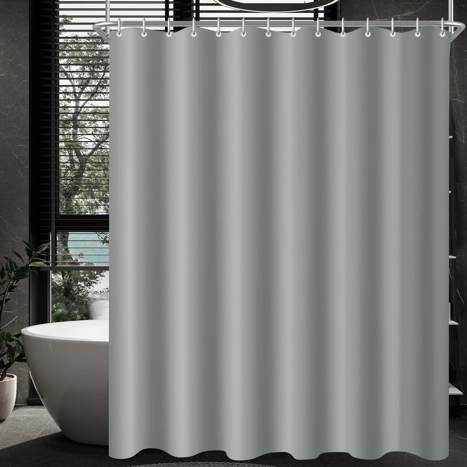 Duschvorhang Grau 150x200cm Antischimmel Textil Wasserabweisend