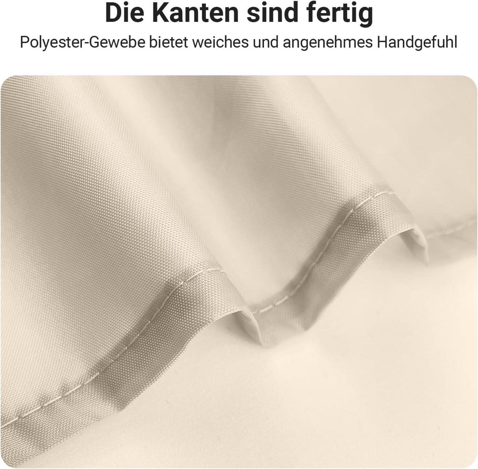 Duschvorhang 90x90 cm Beige - Antischimmel Textil, Wasserabweisend, Waschbar