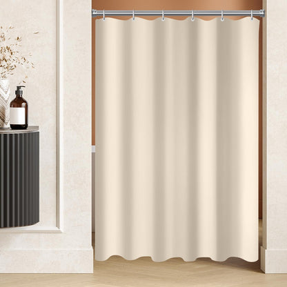 Duschvorhang 90x90 cm Beige Beschwerter Saum Antischimmel