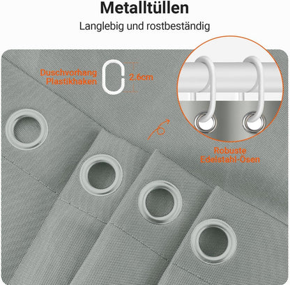 Duschvorhang Antischimmel Grau Polyester 120x200cm 1er Pack