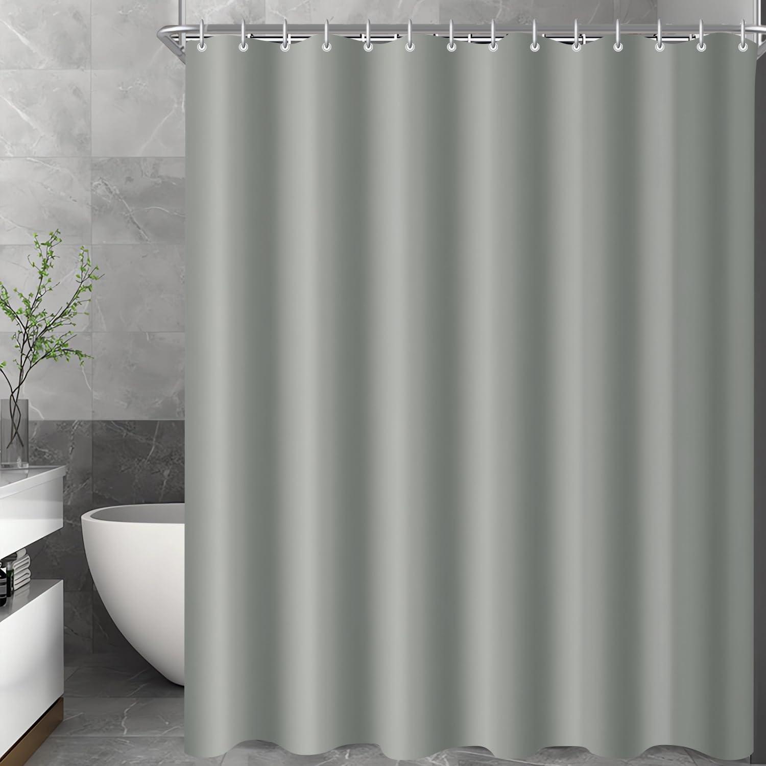 Duschvorhang 120x200cm Grau, Wasserdicht Polyester inkl. 10 Ringe