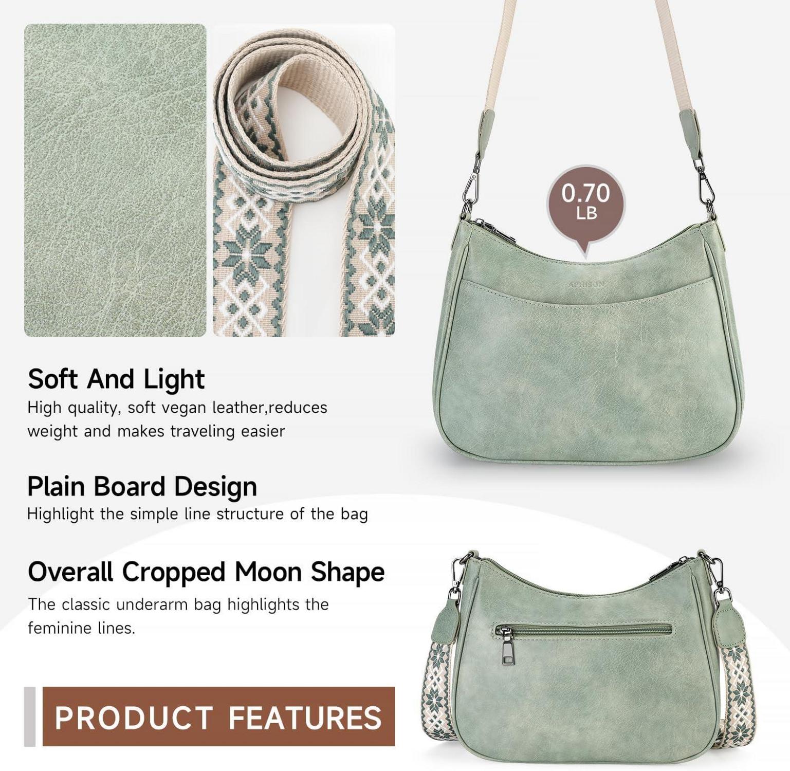 Kleine Crossbody Bag blau aus veganem Leder mit breitem Gurt