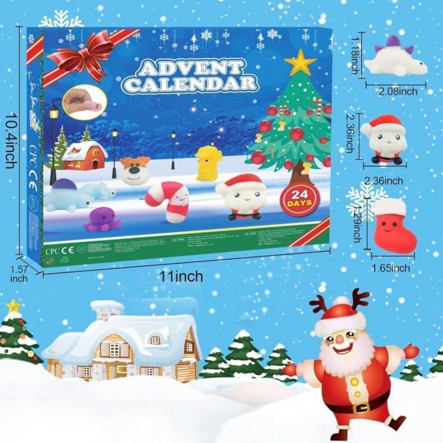 Adventskalender 2024 Mochi Squishy Toys Weihnachten 24 Tage Überraschung Kalender