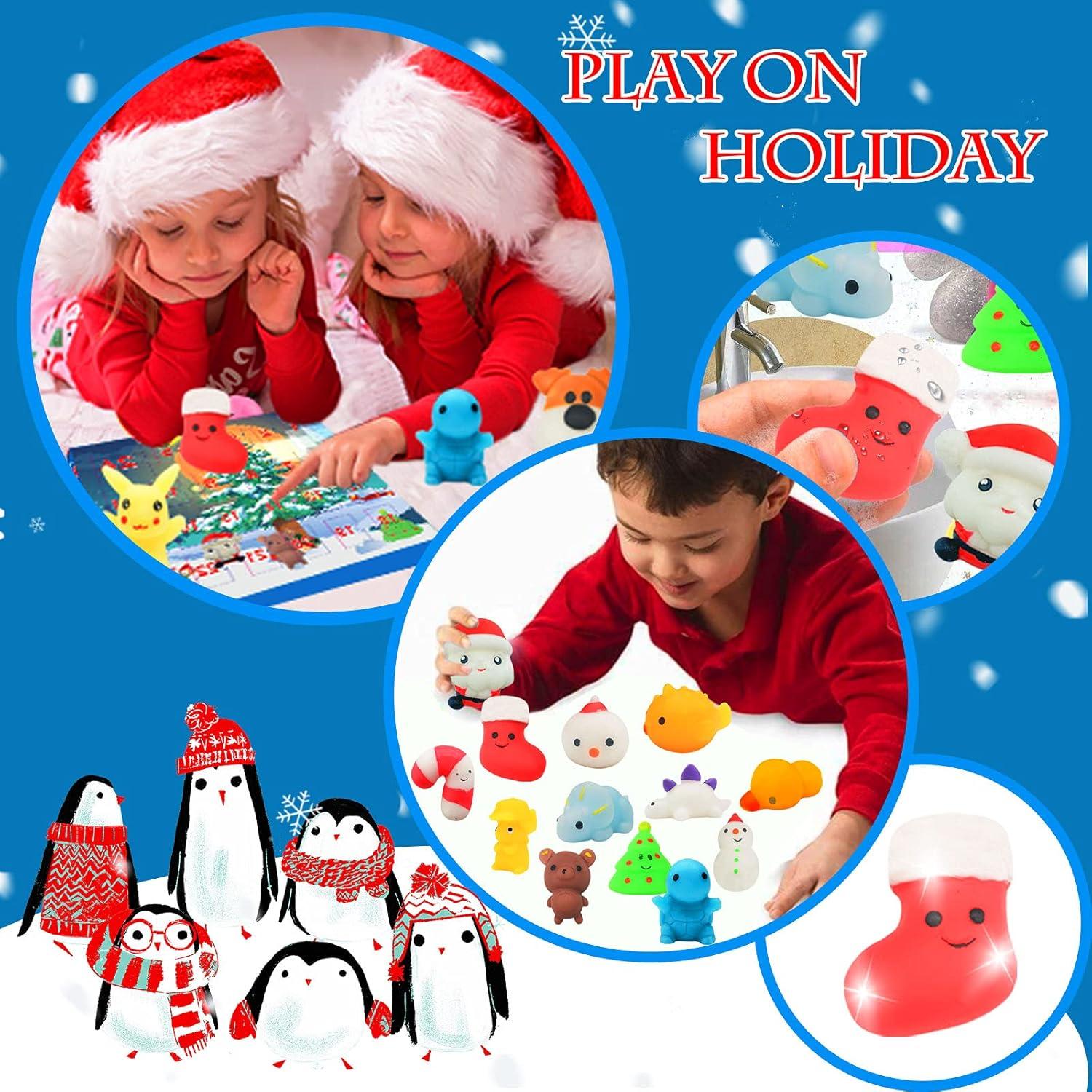 Adventskalender 2024 Mochi Squishy Toys Weihnachten 24 Tage Countdown Kalender