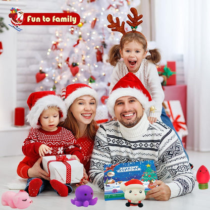 Adventskalender 2024 Mochi Squishy Toys Weihnachten 24 Tage Countdown