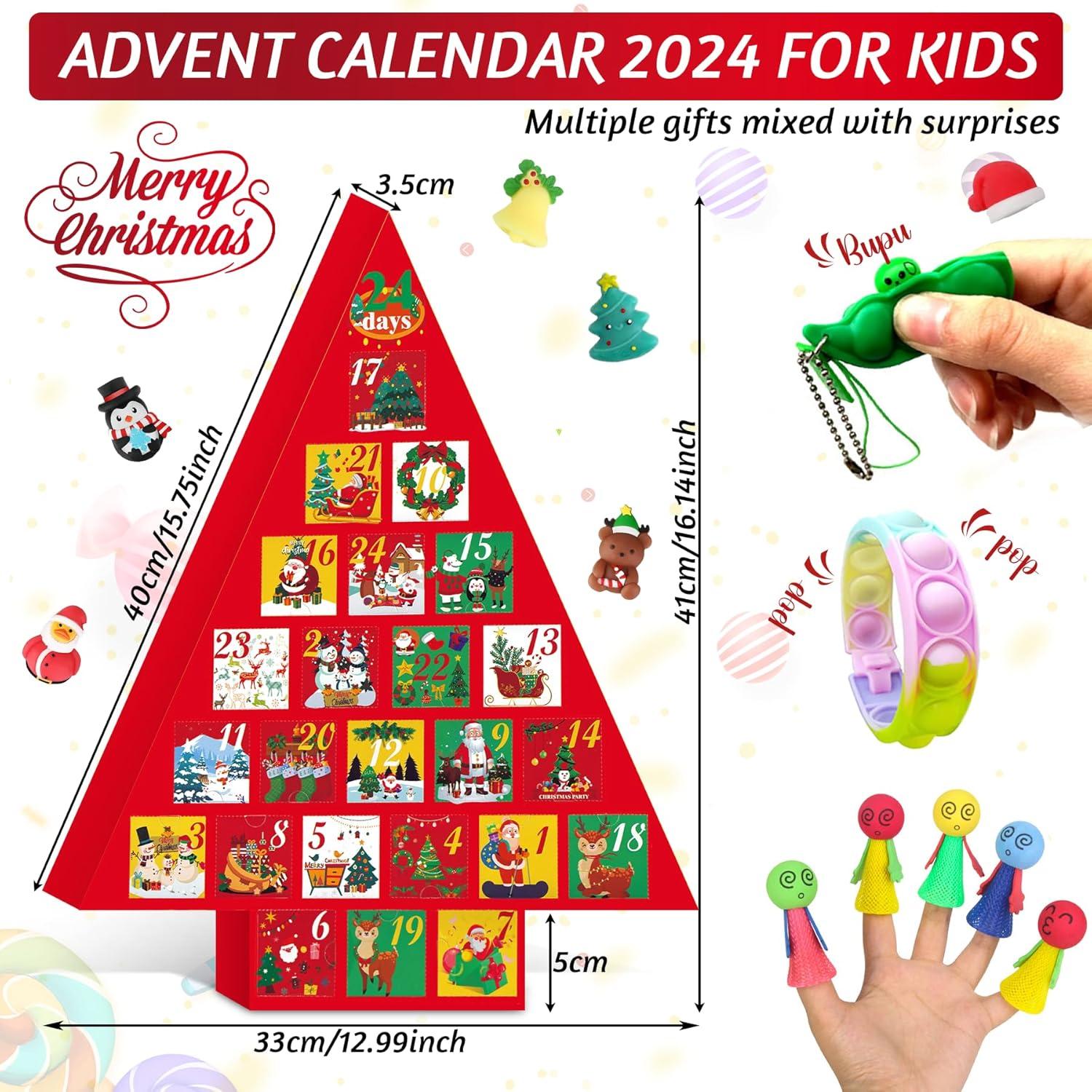 Fidget Adventskalender 2024 inkl. 40-60 Stück Spielzeug
