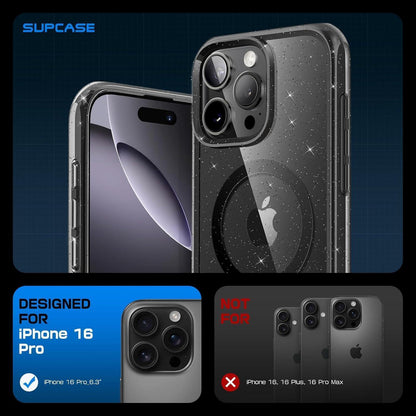 iPhone 16 Pro Hülle MagSafe Transparent Militärschutz GSchwarz