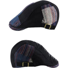 Patchwork Schiebermütze Herren | Vintage Barret Cap Weinrot-b