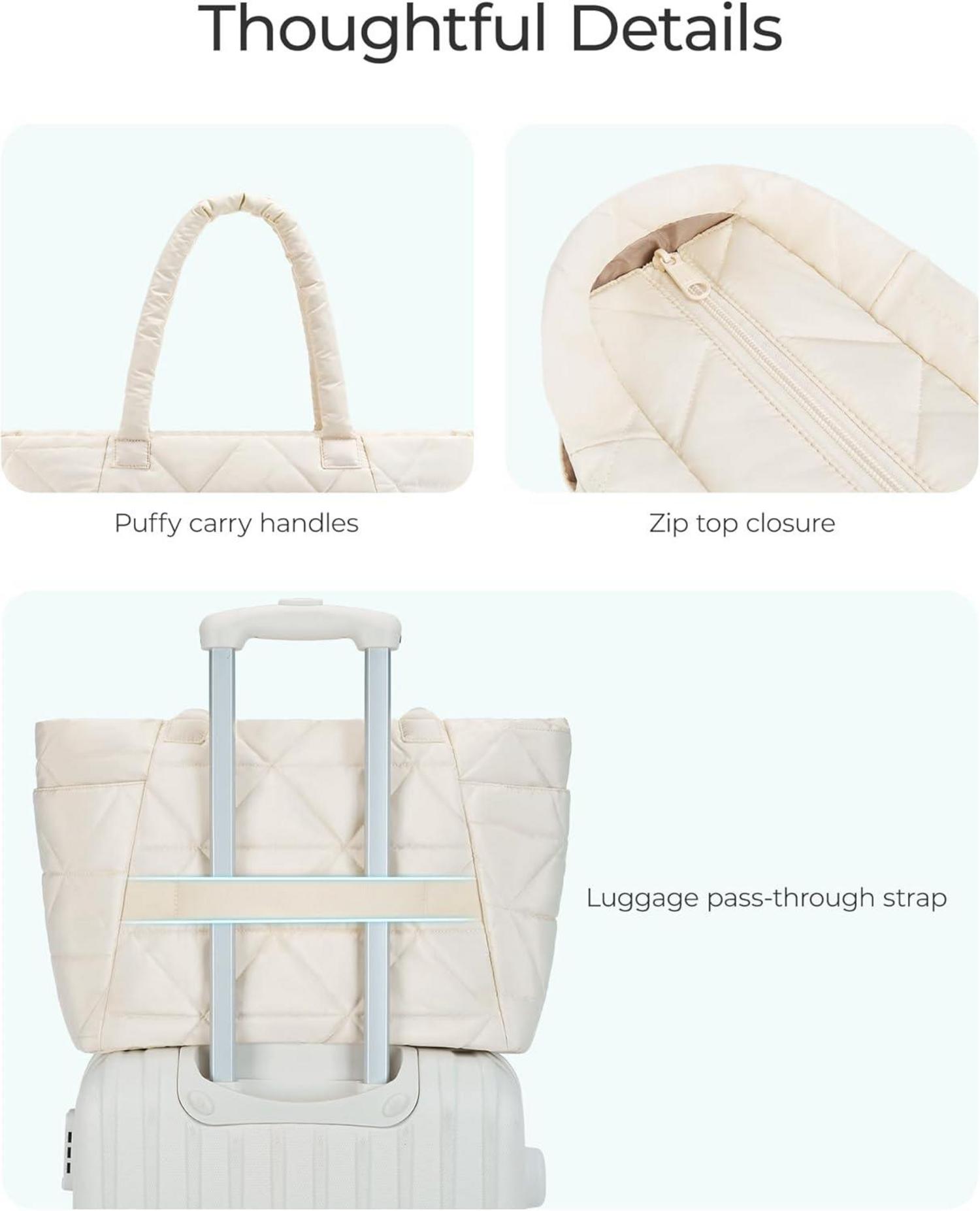 bagsmart Tragetasche Damen - bauschige Schultertasche Reißverschluss