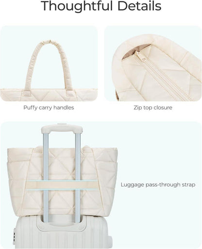 bagsmart Tragetasche Damen - bauschige Schultertasche Reißverschluss