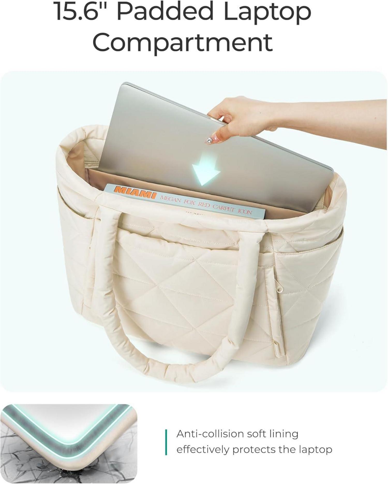 bagsmart Tragetasche Damen - bauschige Schultertasche Reißverschluss