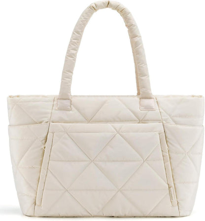 Tragetasche mit Reißverschluss und Fächern für Damen, Schultertasche