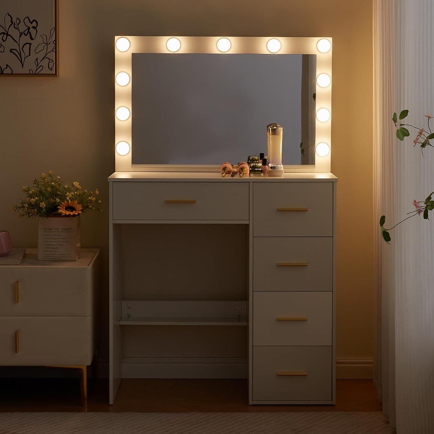 Schminktisch mit LED Beleuchtung und verstellbarer