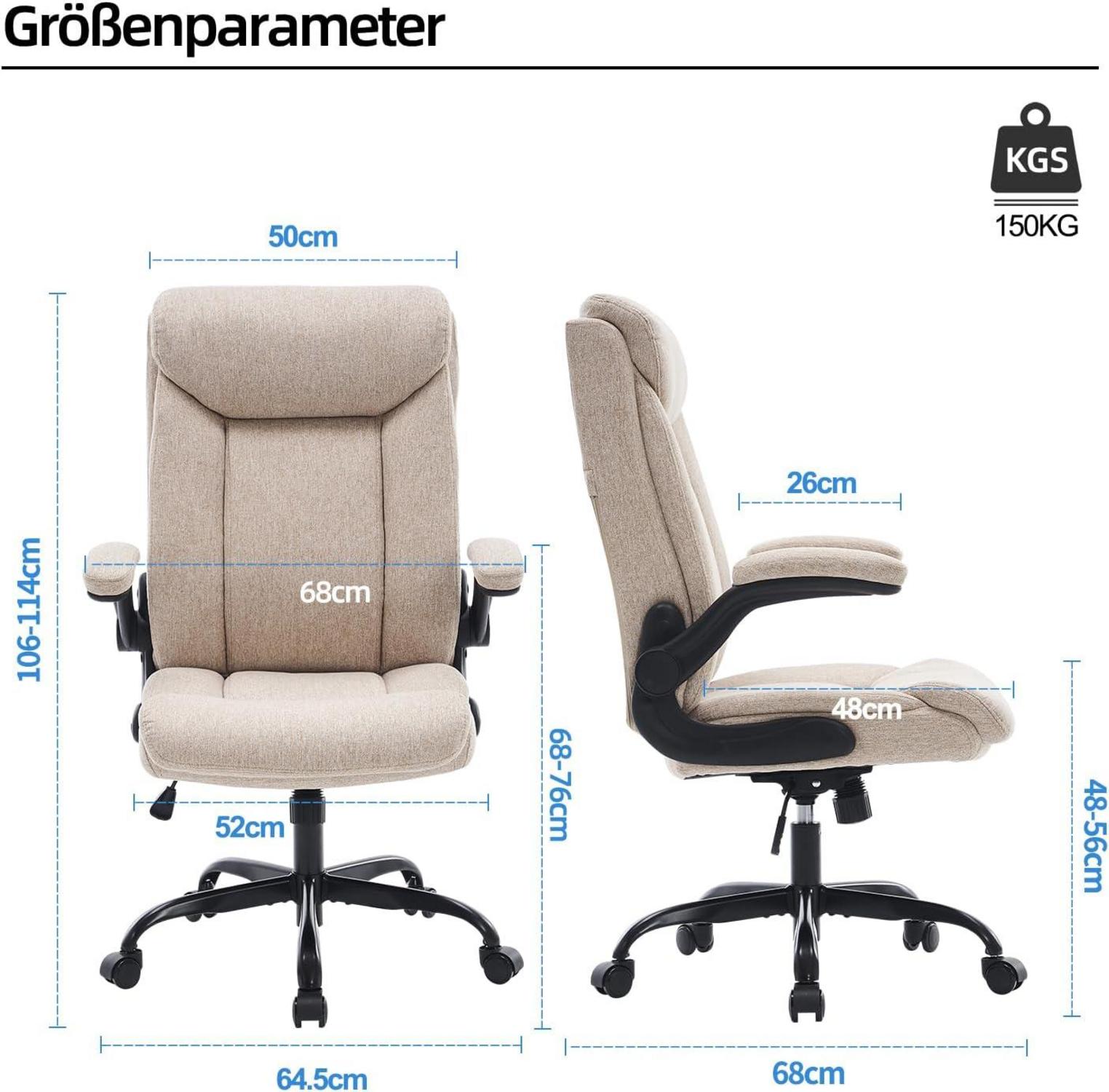 Ergonomischer Bürostuhl mit höhenverstellbaren Armlehnen und