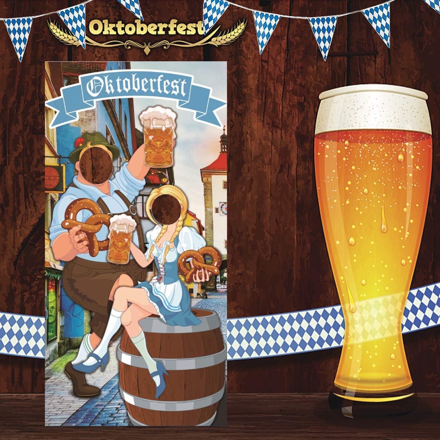 Oktoberfest Deko Foto Banner Party Set Bayern Bierfest 180x90 cm Blau