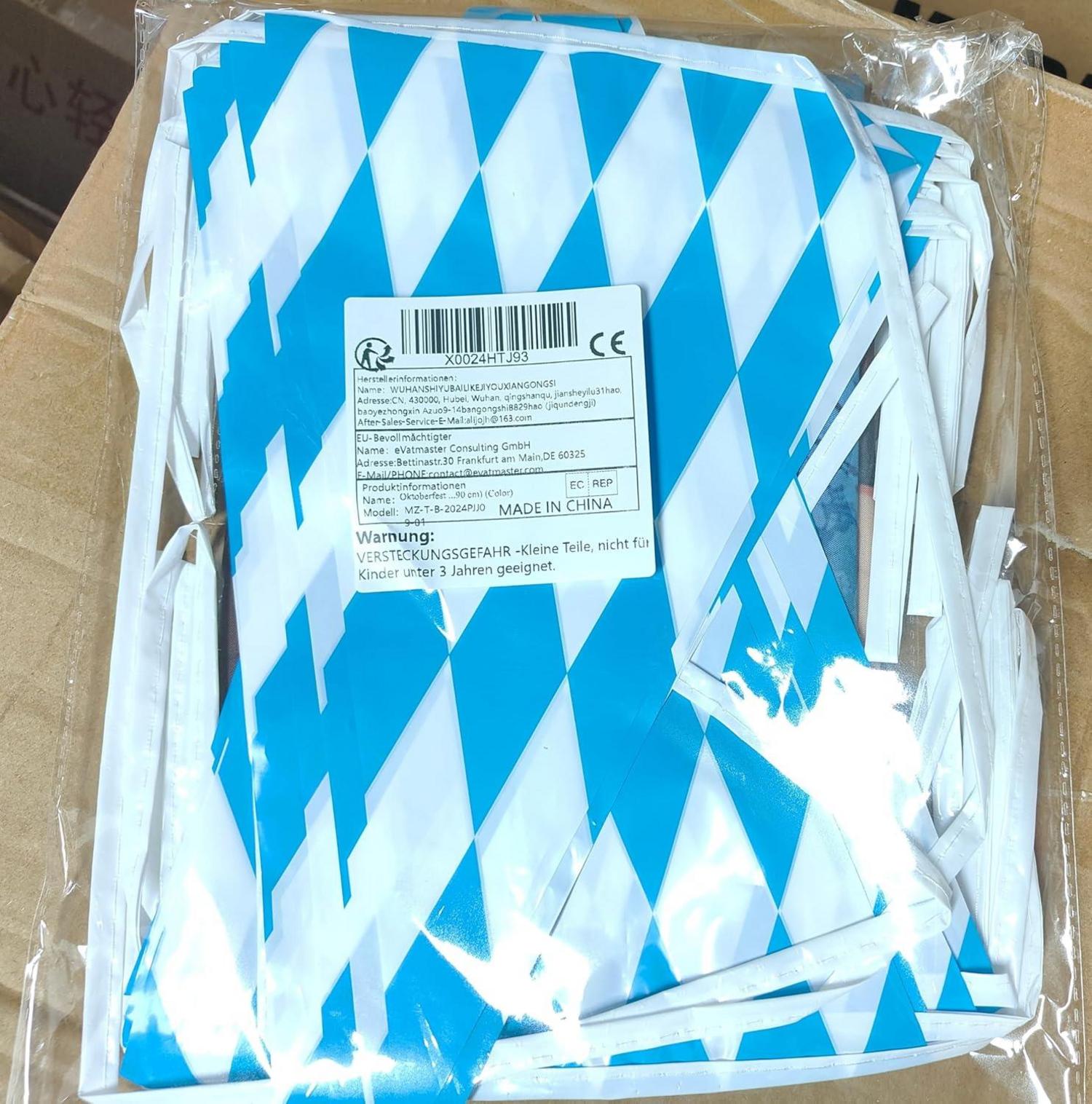 Oktoberfest Deko Foto Banner Party Set Bayern Bierfest 180x90 cm Blau