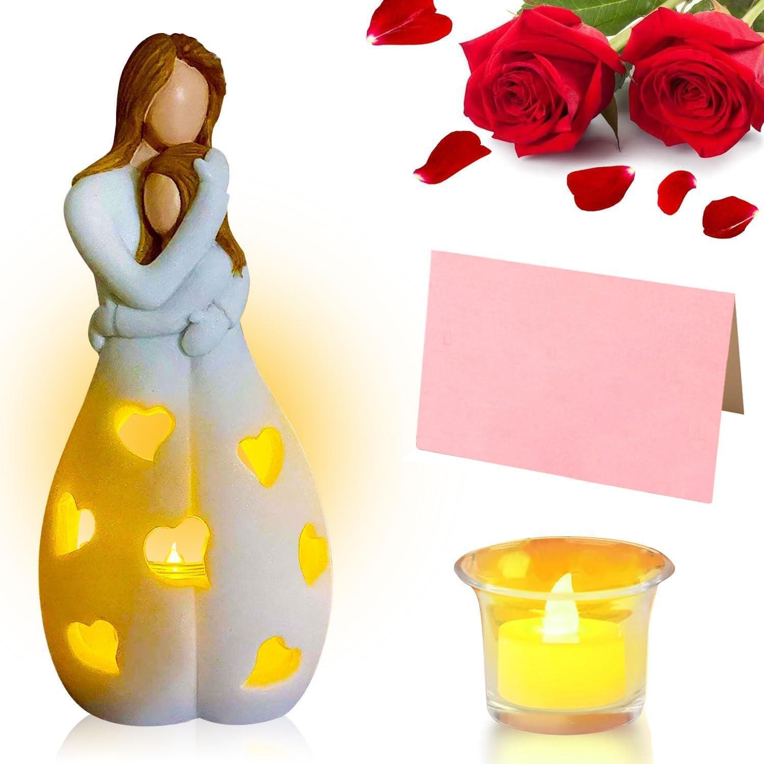 Kerzenhalter Geschenk Mutter Muttertag Tochter LED-Kerze Grußkarte